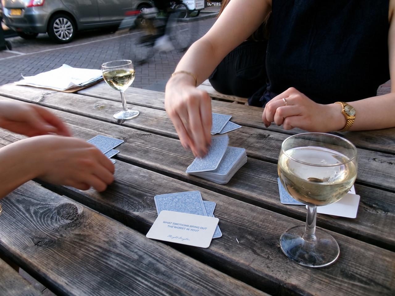 Gathering with friends and Thought Daughter cards